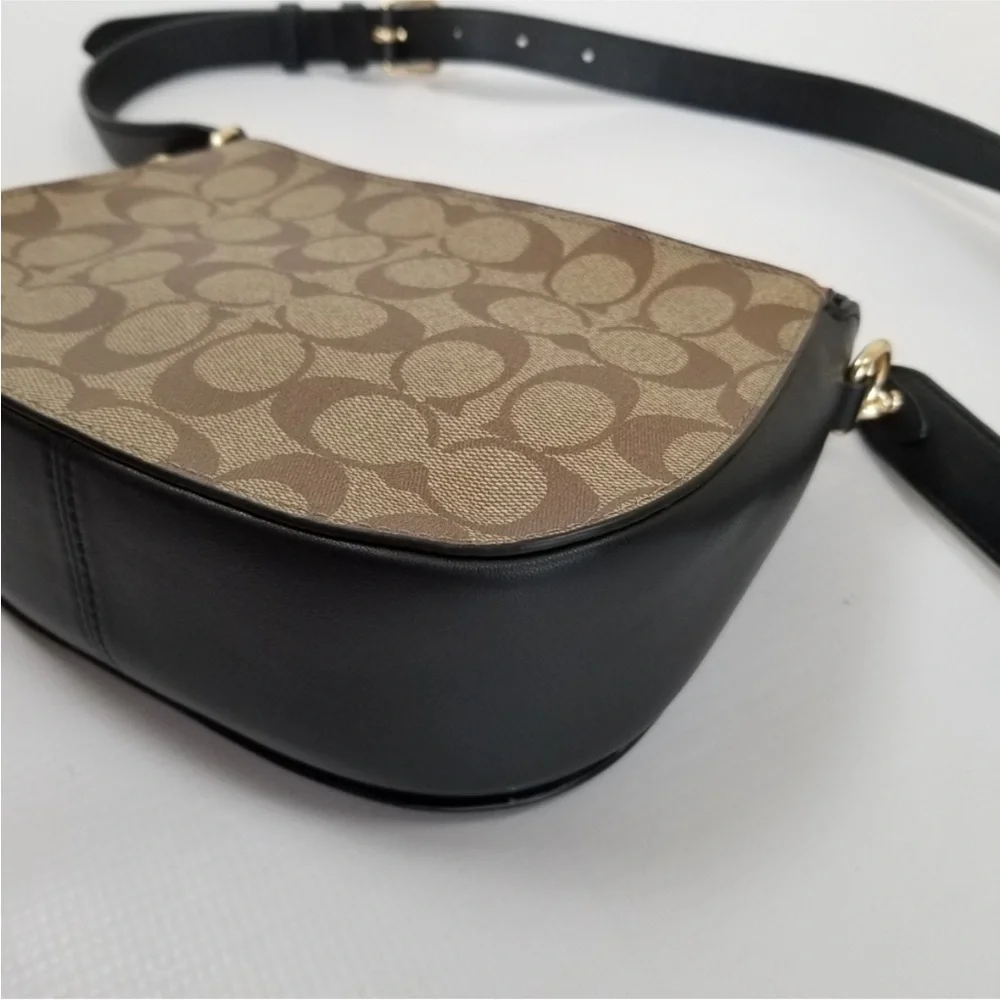 Coach Brown and Black Women's Bag Coach Georgie Saddle Bag Crossbody - Picture 6 of 16